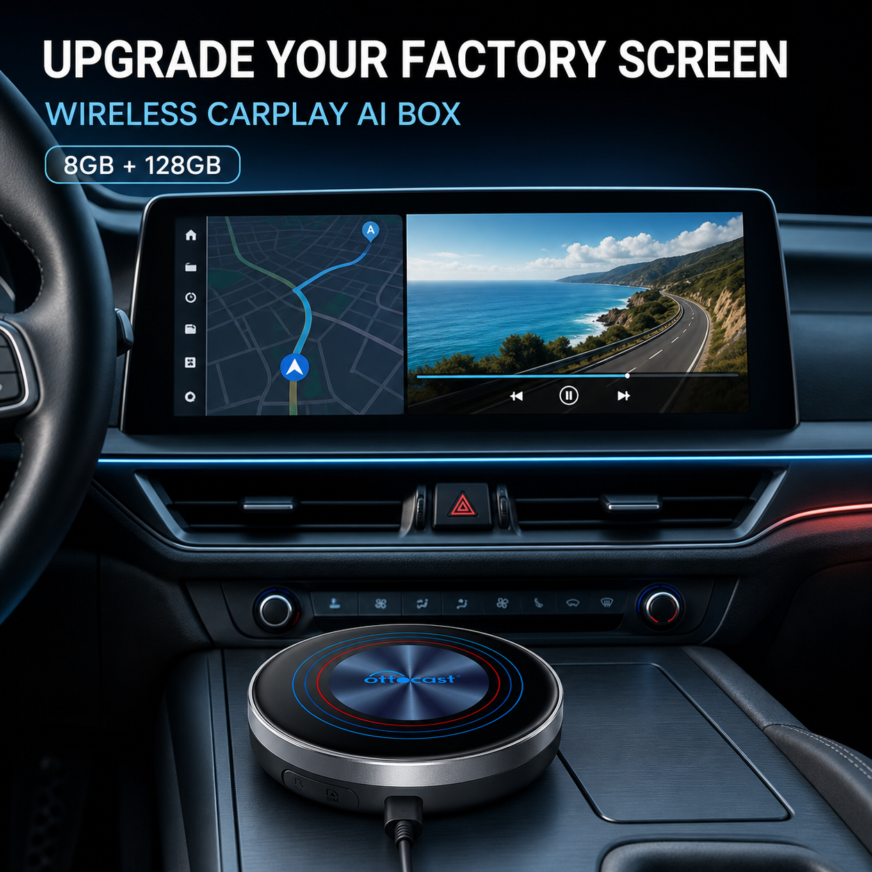 OttoAibox I3 Trådløs CarPlay AI Box