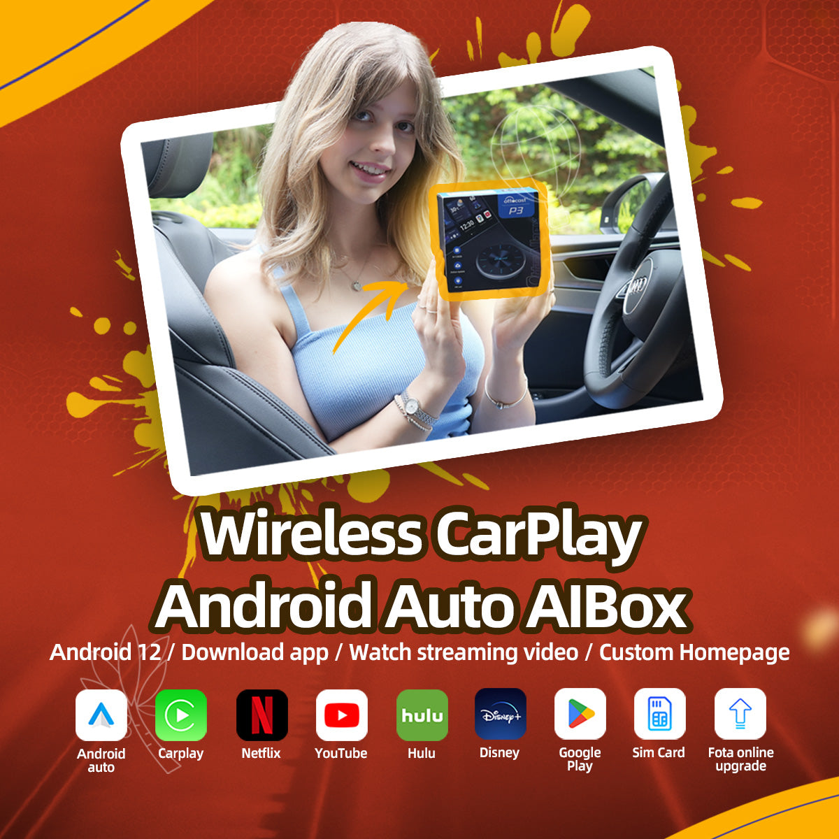 🎉Today Special Offer🎉OttoAibox P3 CarPlay AI Box