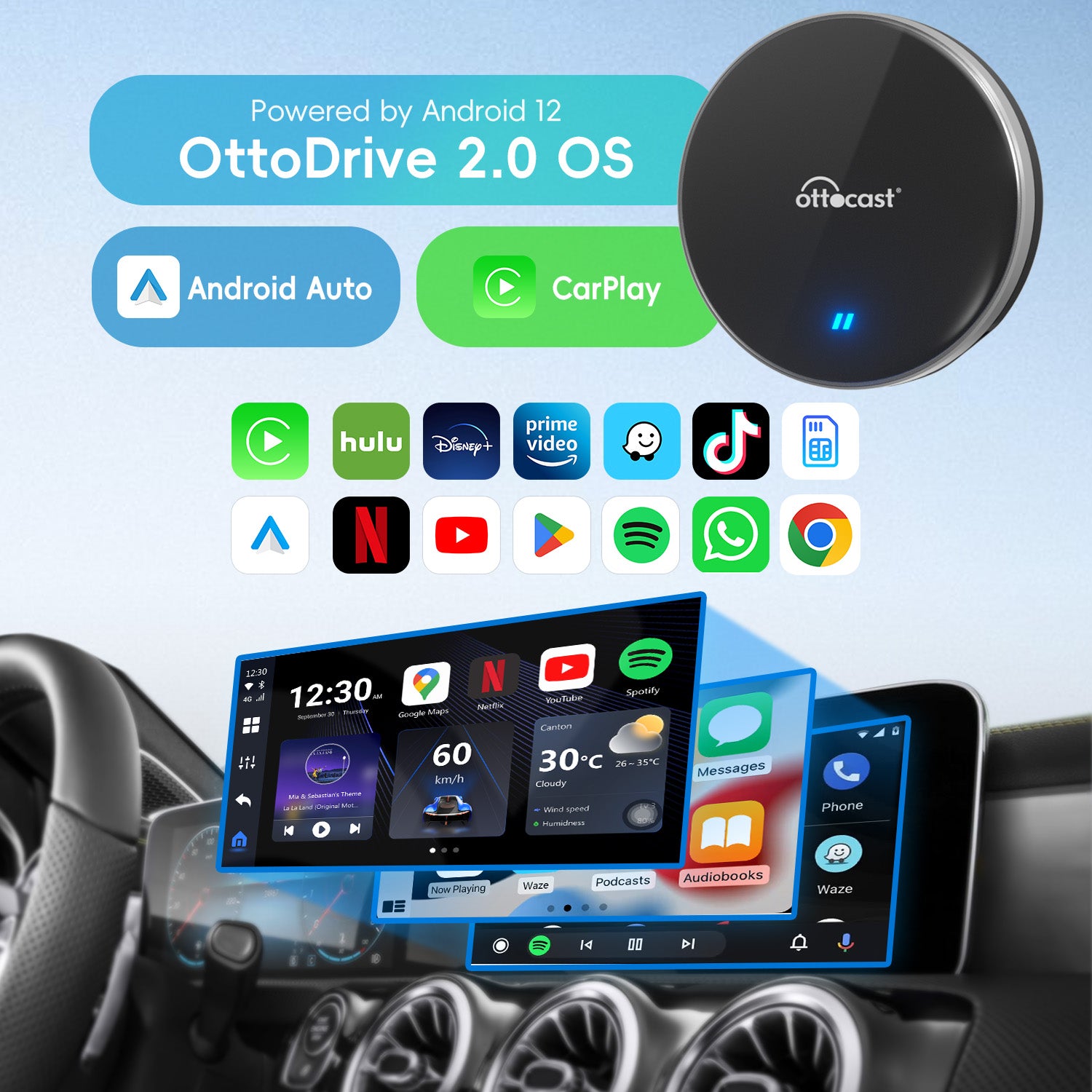 OttoAibox P3 Lite Caja AI CarPlay