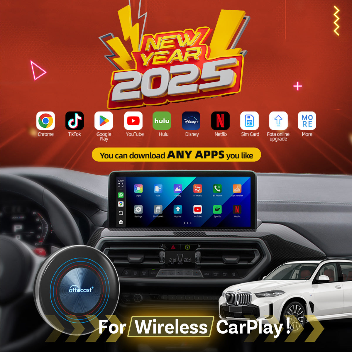 🎉Today Special Offer🎉OttoAibox I3 Wireless CarPlay AI Box