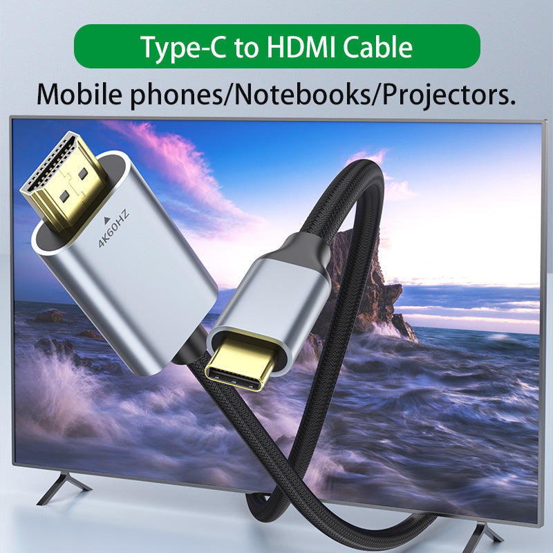 Kabel pro zrcadlení mobilního telefonu-Type-C-HDMI pro iPhone 15 Series, MacBook Pro/Air, iPad Pro, Android Series