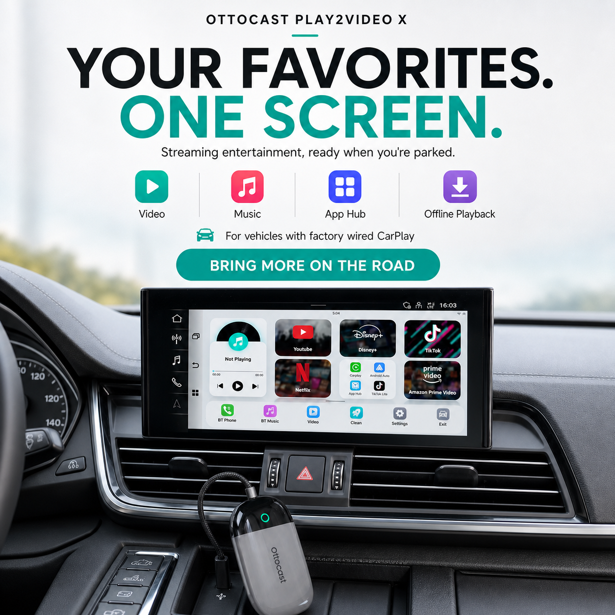Upgrade! Play2Video X - Video/Wireless CarPlay/Android Auto All-in-1 Adapter