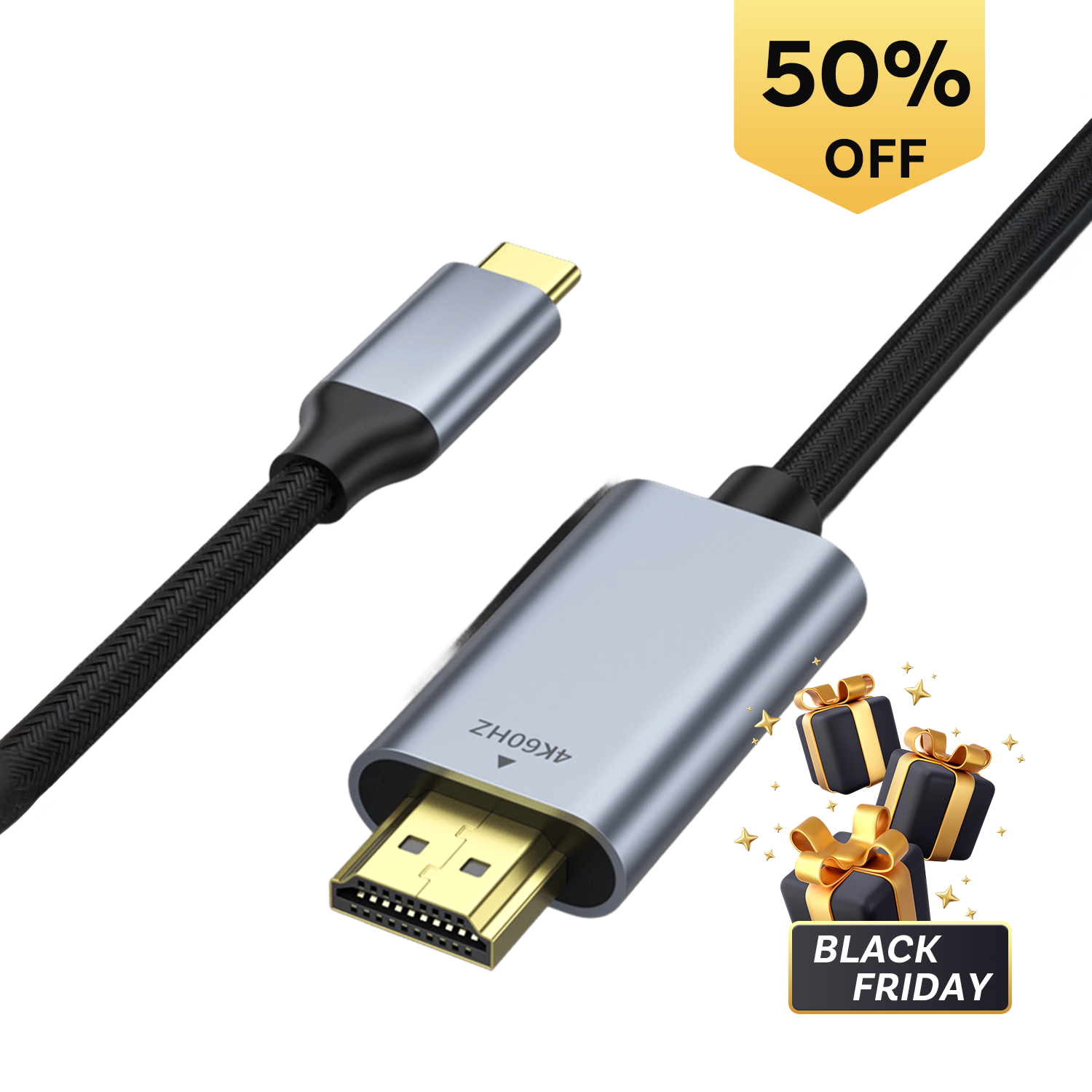 Mobile phone mirroring-Type-C-HDMI Cable for iPhone 15 Series, MacBook Pro/Air, iPad Pro, Android Series