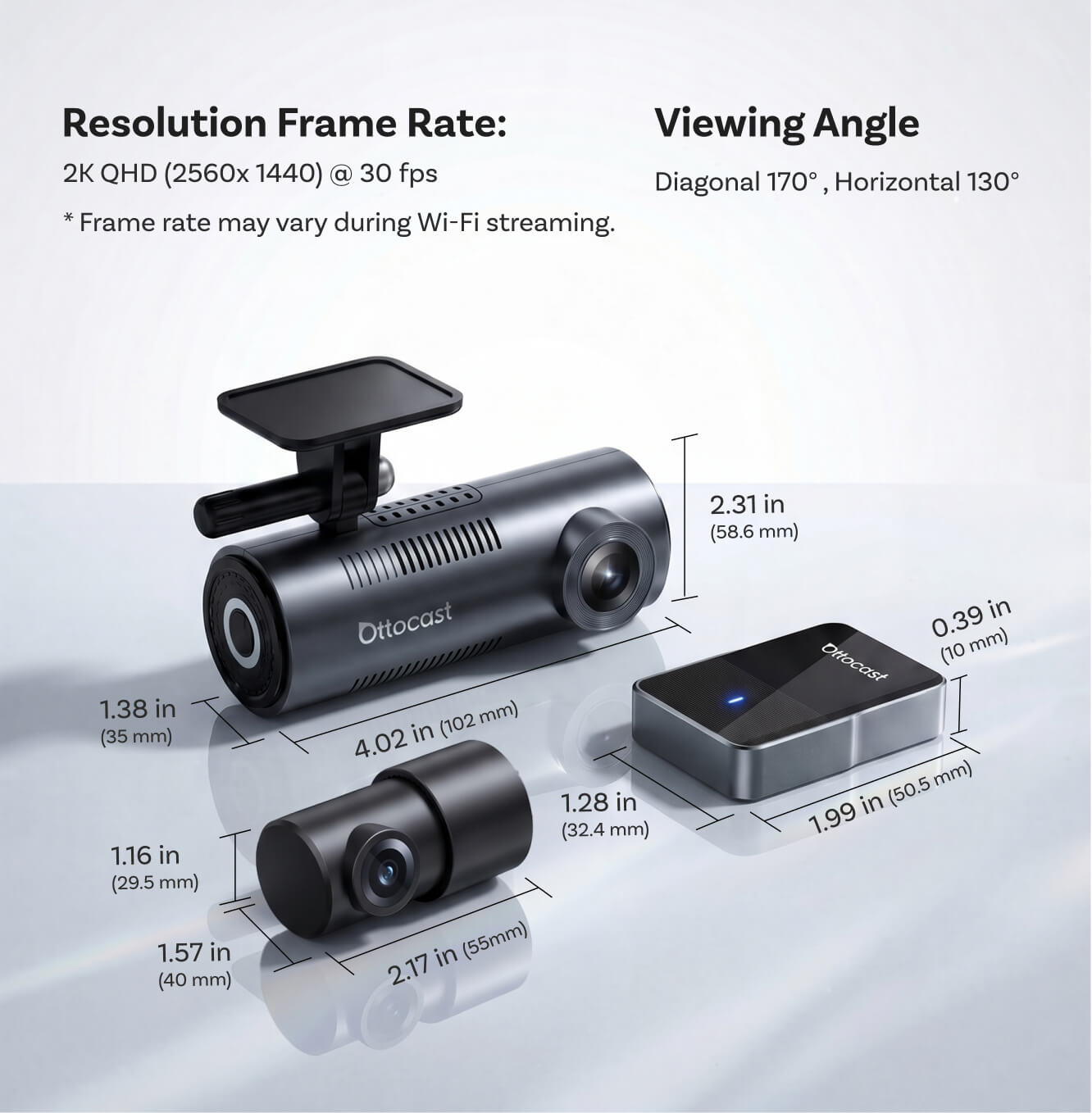 OttoSafe Cam 2-in-1 Dash Cam & Wireless CarPlay Adapter