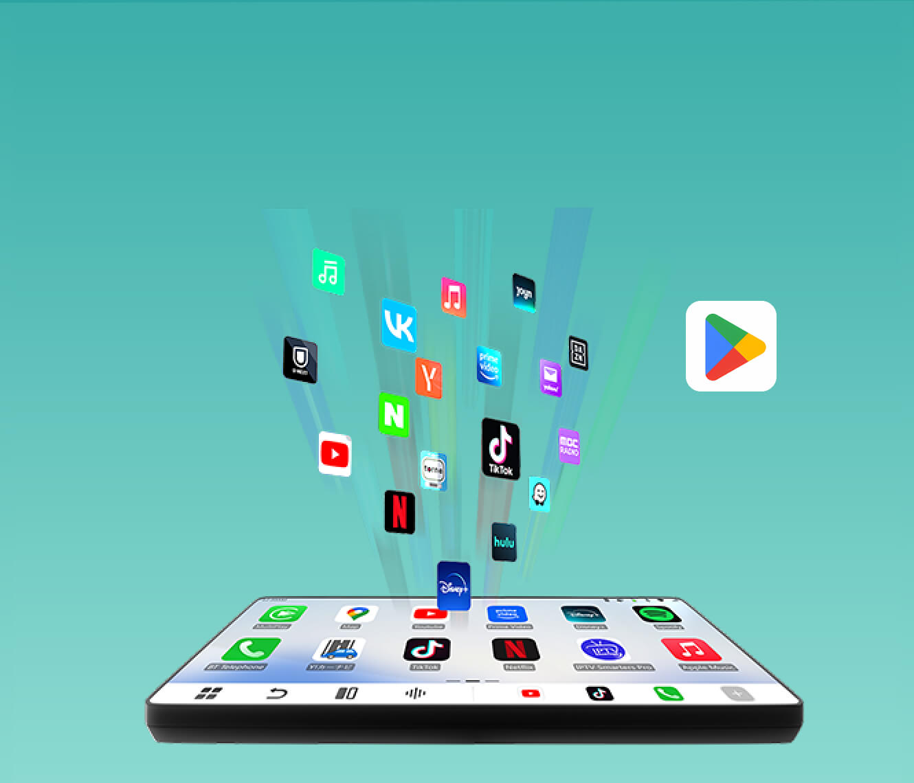 <h3>All Your Favorite Apps on Your Car's Screen</h3>