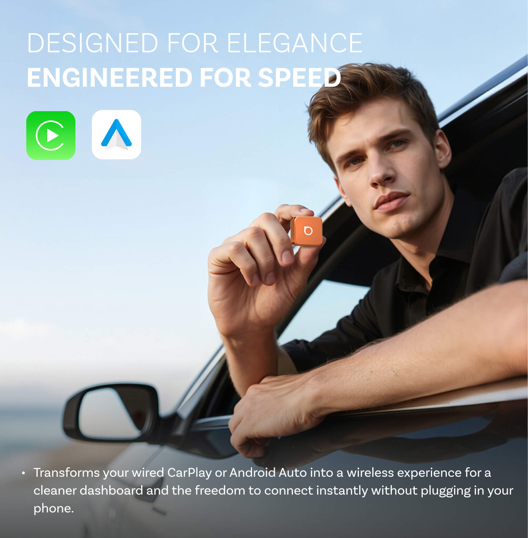 Adaptador inalámbrico Ottocast Mini 3.0 Ultra Cube para CarPlay y Android Auto