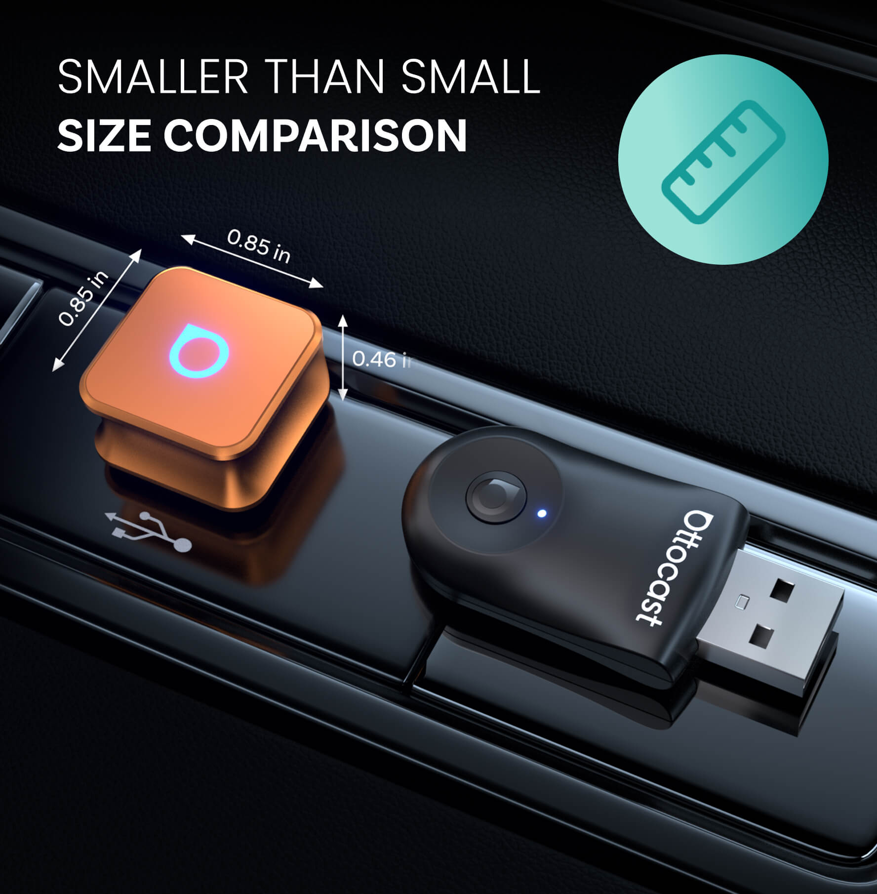 Adaptador inalámbrico Ottocast Mini 3.0 Ultra Cube para CarPlay y Android Auto