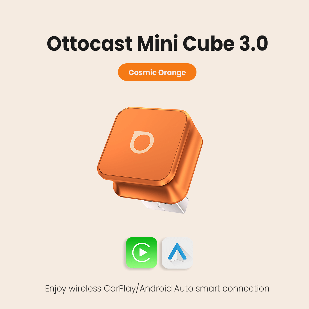 Ottocast Mini 3.0 Ultra Cube bezdrátový adaptér CarPlay Android Auto do auta