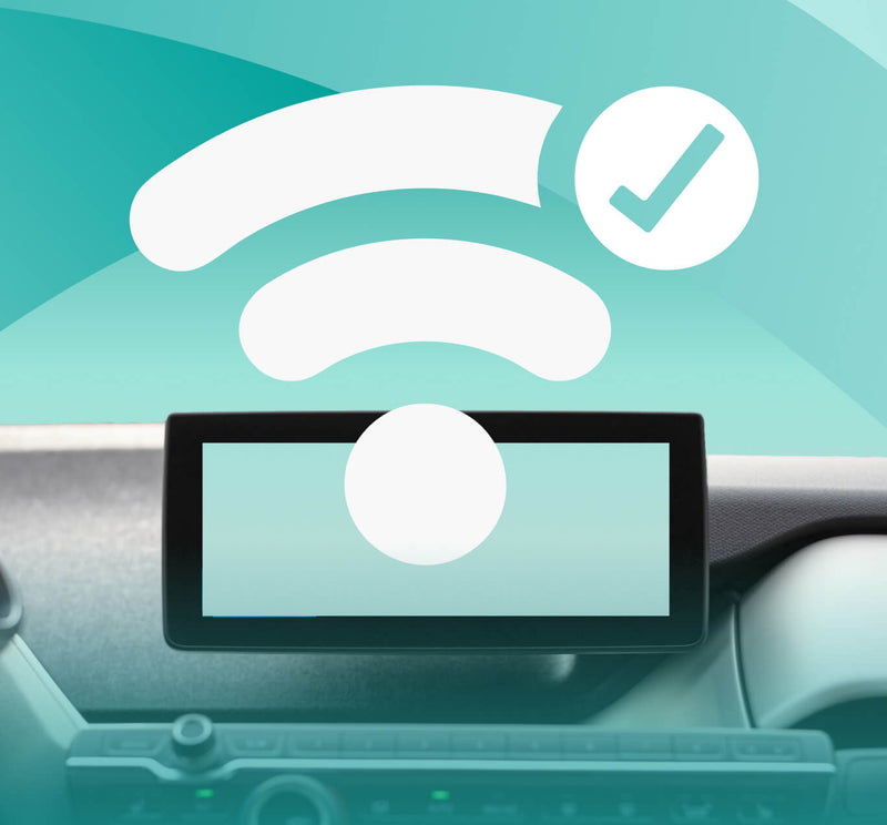 <h4>Car screen displays wireless connection</h4>
