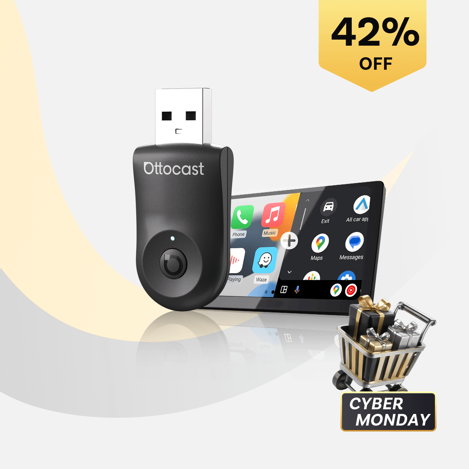 Mini kabelloser CarPlay/Android Auto Adapter